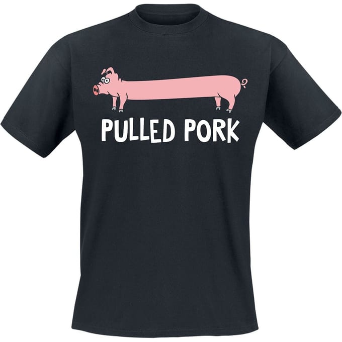 Tierisch - Fun T-shirt - Pulled Pork - M tot 3XL - voor Mannen - zwart