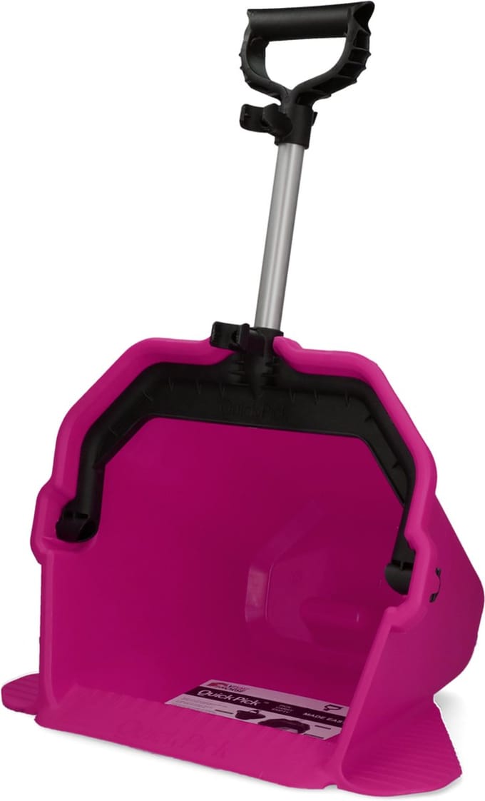 V-plast Mestboy losse bak voor Quick Pick – Mestschep - Poepschep – Grote capaciteit 15 Liter – Lichtgewicht – Polycarbonaat – Roze