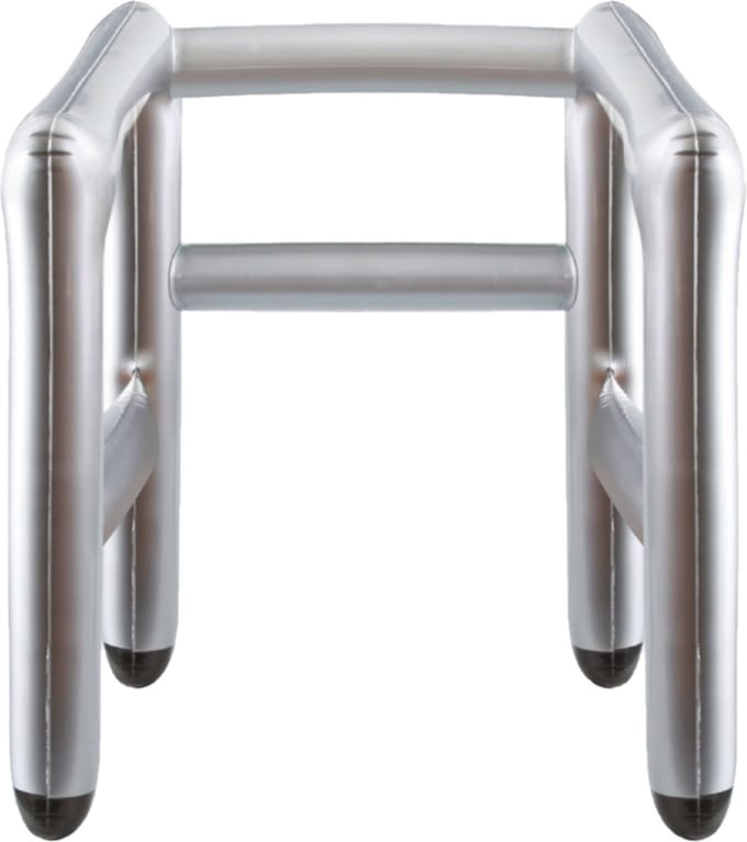 Kruger looprek - opblaasbaar - zilver - 80 cm - Abraham/Sara - tuinpop pensioen feestartikel