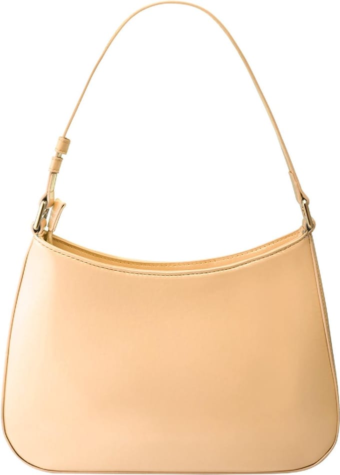Handtas met laklook Beige PU