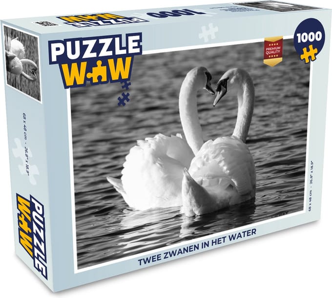 Puzzel Twee zwanen in het water - Legpuzzel - Puzzel 1000 stukjes volwassenen