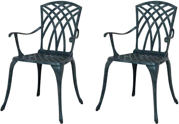 Tuinstoel - Terrasstoel buiten - Buiten zitten - Aluminium frame - 53 x 51 x 885 cm - Groen