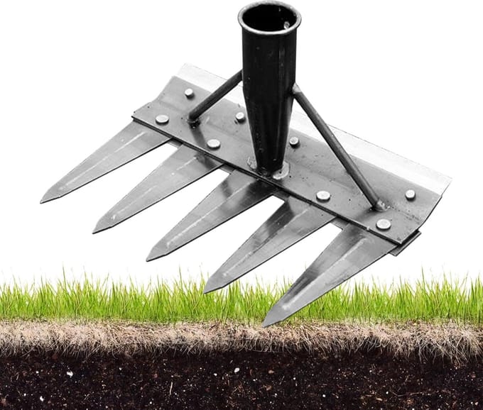 Gazon hark - Gras verwijderaar - Tuin onderhoud - Verwisselbare elementen - Verschillende tanden