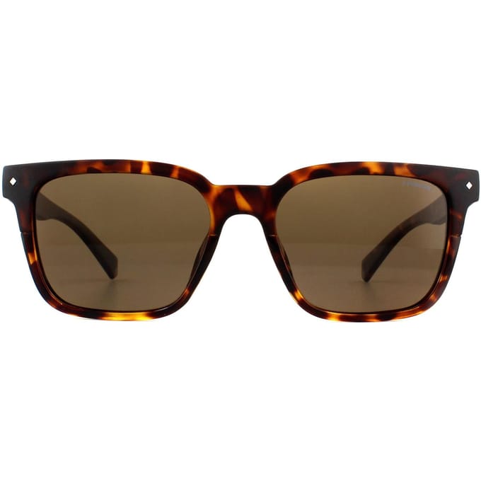 Polaroid Square unisex donkere Havana bronzen gepolariseerde zonnebril