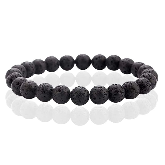 Natuursteen Armband met 8mm Kralen Memphis - Lava