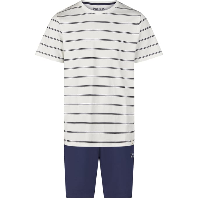 Phil & Co Heren Shortama Korte Pyjama Set Gestreept - Maat L