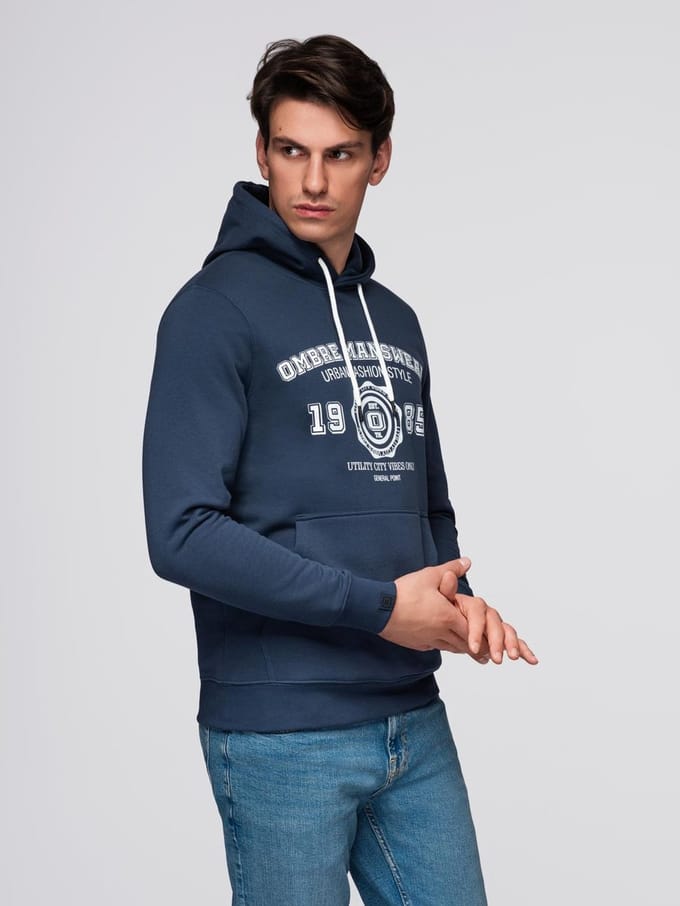 OMBRE Sweater - Regular Fit - Katoen - Lange Mouw Marine M