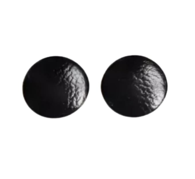 Magneet oorbellen Leer zwart 10 mm