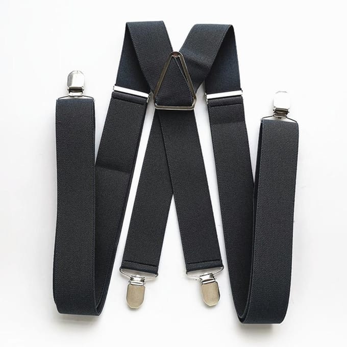 Mode Verstelbare Elastische X-Rug Clips op Broek Bretels voor Mannen en Vrouwen zwart