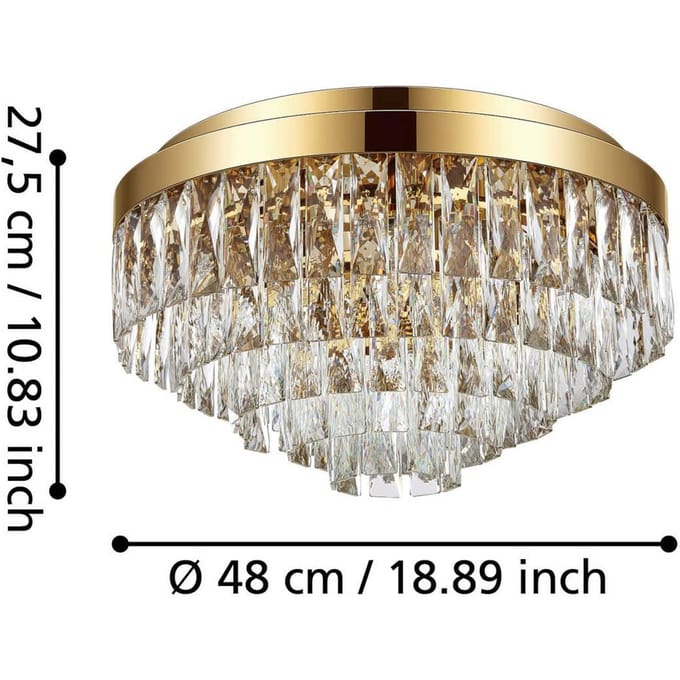 Stars of Light plafondlamp Valparaiso, goud, Ø 48 cm, metaal