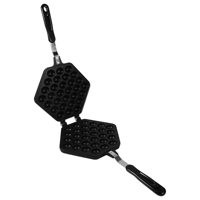1x Aluminiumlegering Anti-aanbak DIY Eggettes Pan Ei Bubbelcake Bakvorm Plaat Gebruik voor Thuis black