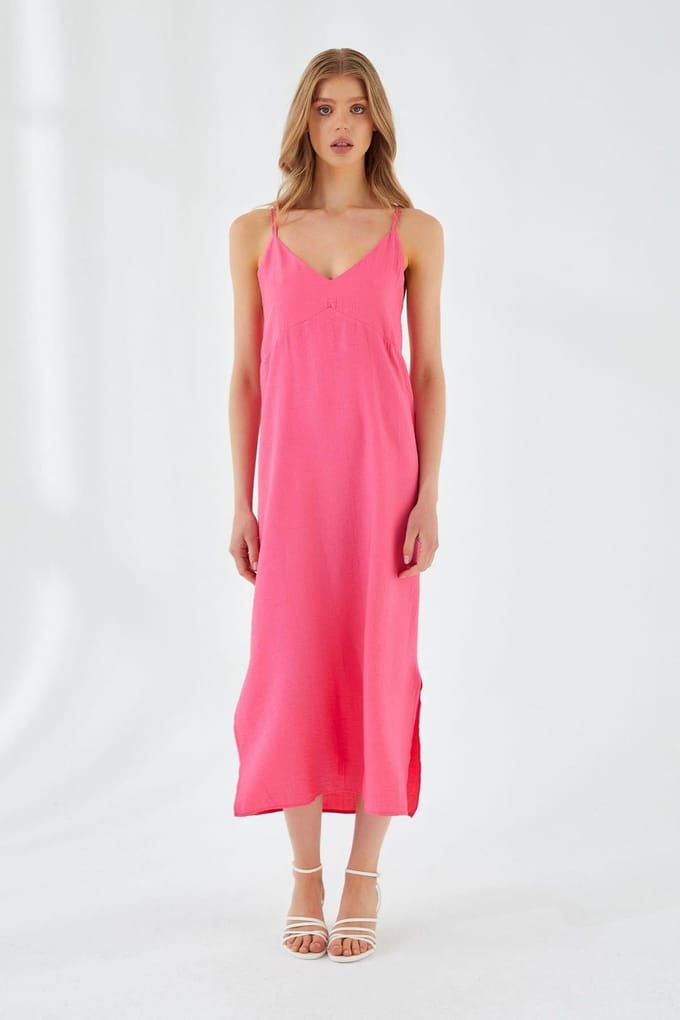 V-hals Split Midi-jurk