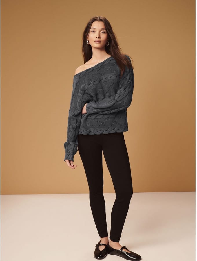 Next - Dames - Jersey denim petite legging - Petite - Zwart