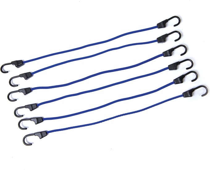 Silverline Set elastische spanbanden met haken - 8 mm dik - 600 mm lang - 6 stuks