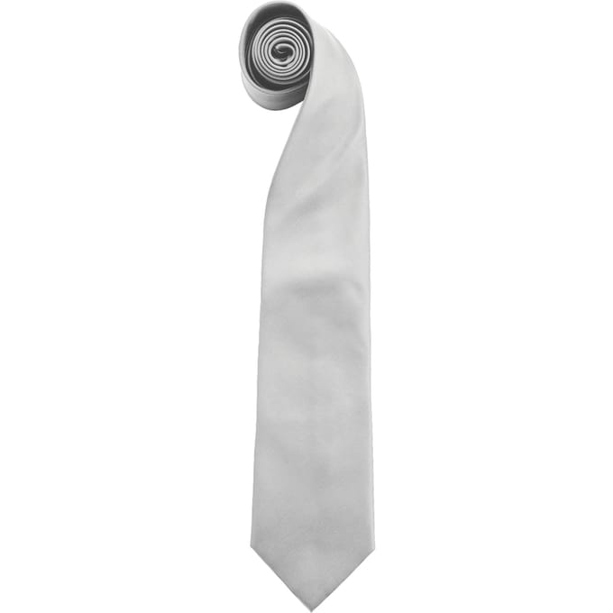 Premier Herenmode "Kleuren" Work Clip On Tie (Pakket van 2) (Zilver)