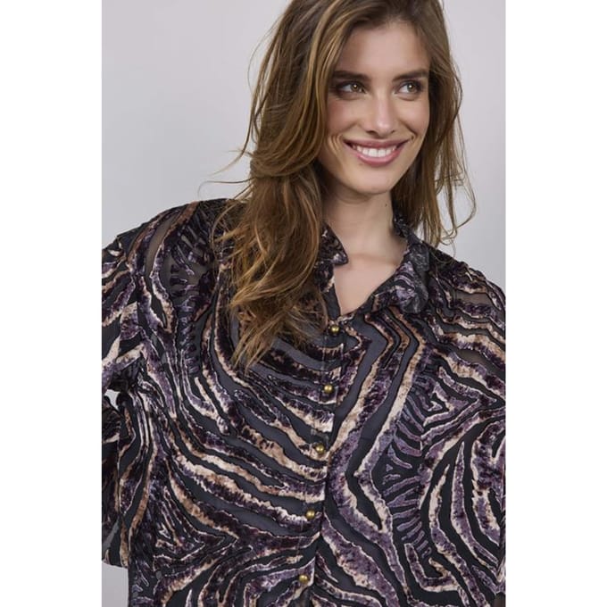 Blouse Colette Black Ritz print