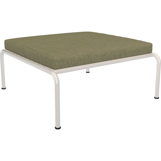 HOUE AVON Lounge Ottoman Muted White - Sunbrella Heritage Leaf