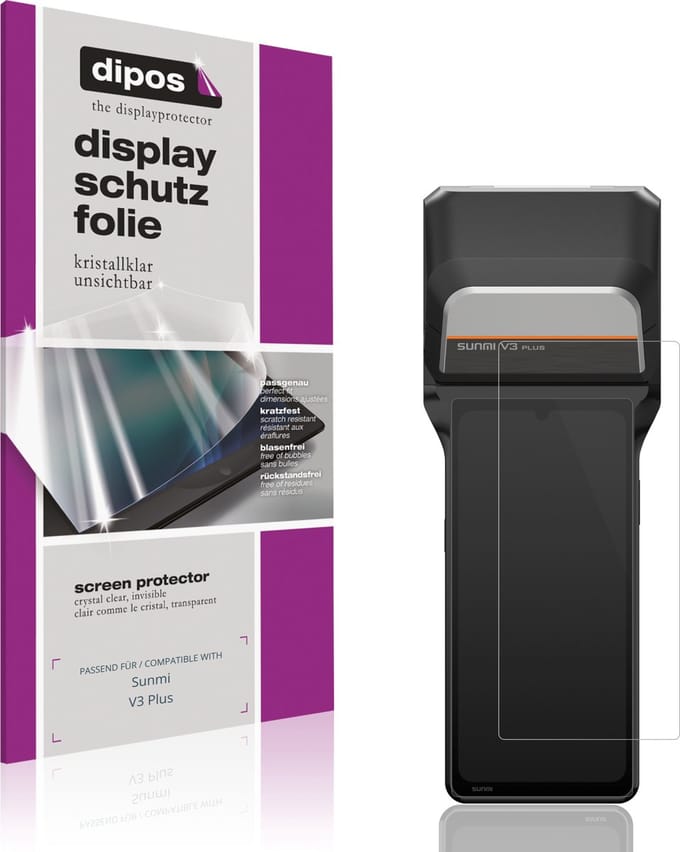 dipos – 4x Beschermfolie geschikt voor Sunmi V3 Plus | Krasbestendige & heldere Screenprotector Ultra-Thin