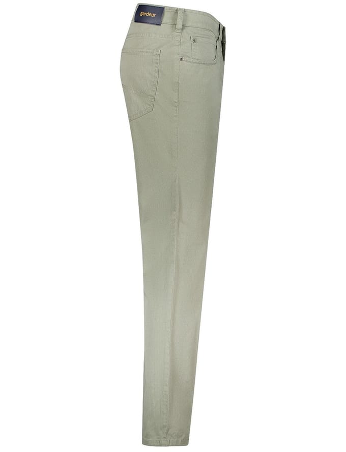 Gardeur Broek Bill Fine Pattern Cotton Comfort Stretch Soft Wash-out Effects Khaki / male
