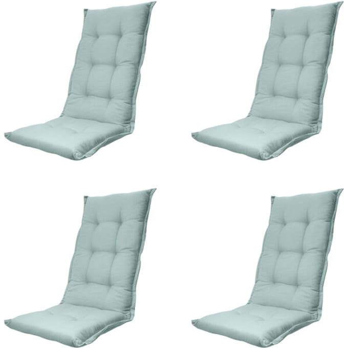 Madison - Tuinstoelkussen Hoge Rug Napels azure - Ca. 123x50 cm - Set van 4