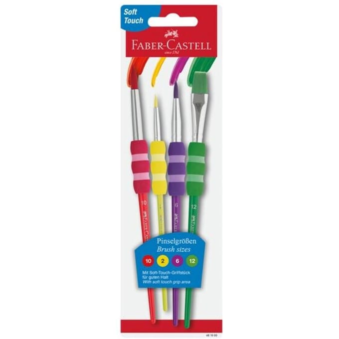 Faber-Castell penselenset - soft touch - 4 stuls - verschillende breedtes - FC-481600