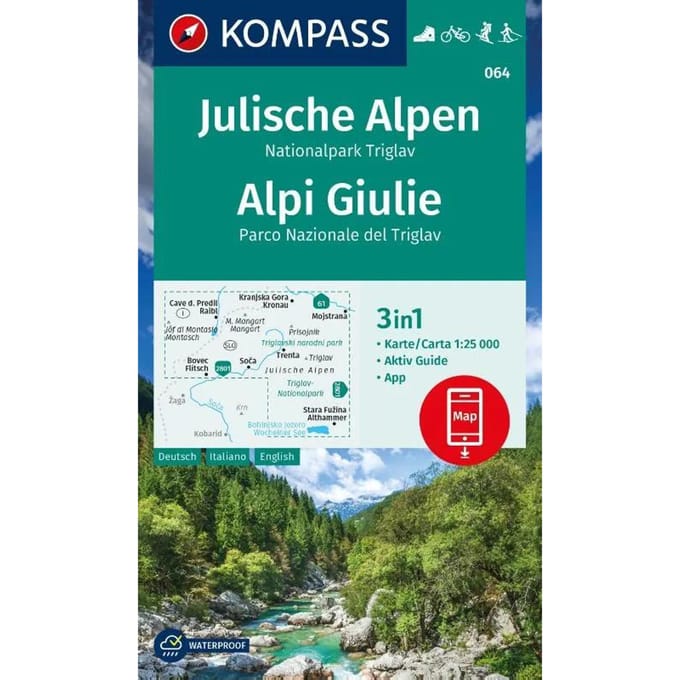 Kompass Wk064 Julische Alpen, Triglav - Kompass Wanderkarten