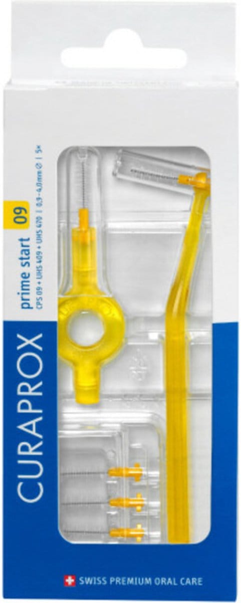 3x Curaprox Interdentale Rager Prime Start CPS 09 Geel 4mm 5 stuks