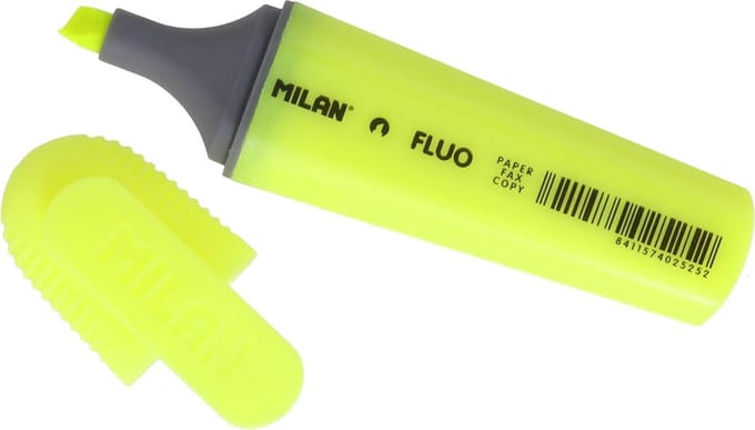 Milan Markeerstift Fluo 1 - 4,8 Mm Plat 153 Mm Geel