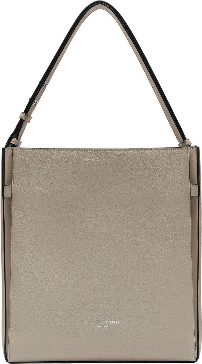 LIEBESKIND BERLIN Leren Schoudertas Hilla Small Pebble Hobo Bag Stone Beige