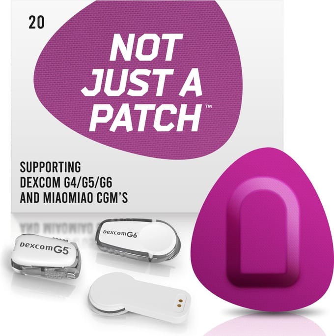 Not Just A Patch - M - Purple Patch - Sensor patch pleister for Dexcom or MiaoMiao Libre – 20 pack