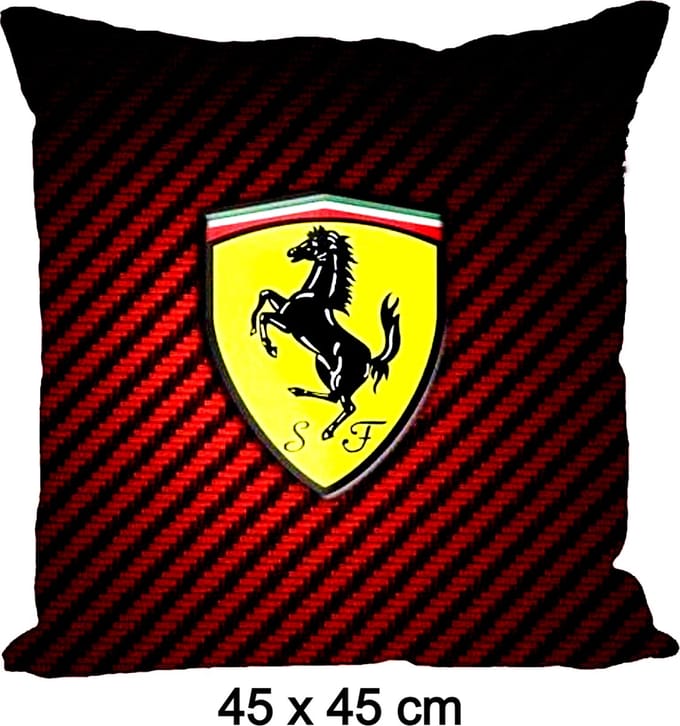 Allernieuwste.nl® Kussenhoes Ferrari Logo Kussen Polyester - Kussenovertrek - 45 x 45 cm %%