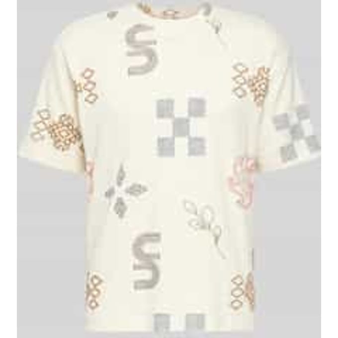 Regular fit T-shirt met All-over stitching