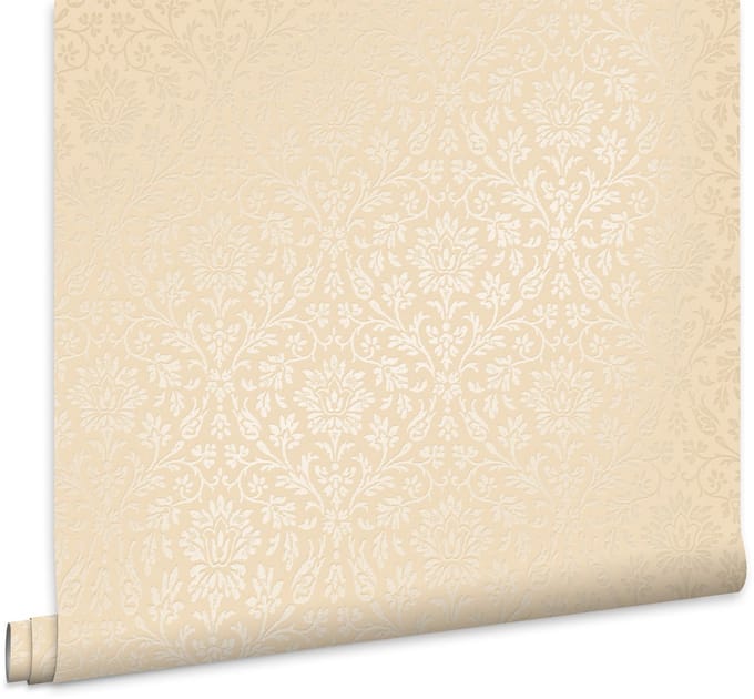 Laura Ashley Annecy Linen Behang - Bloemen - 10mx52cm - Beige