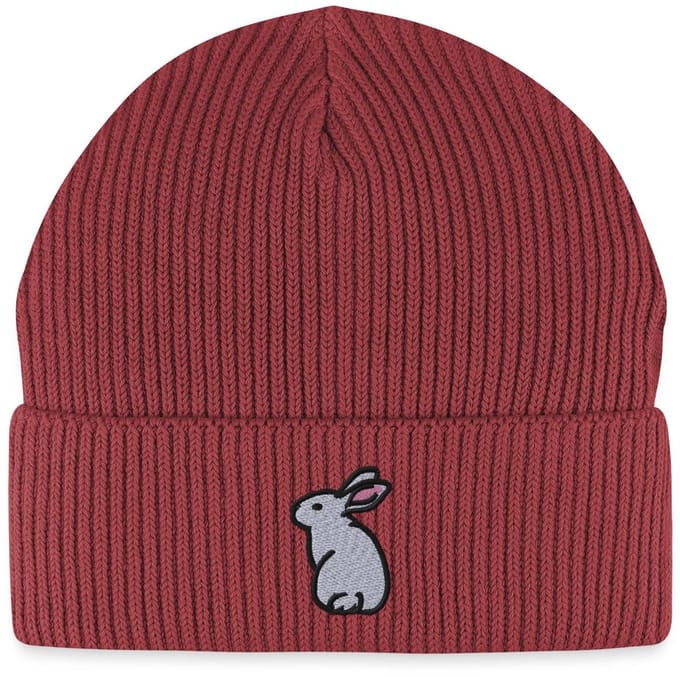 Geborduurde Konijn Uniseks Bio Fisherman Beanie