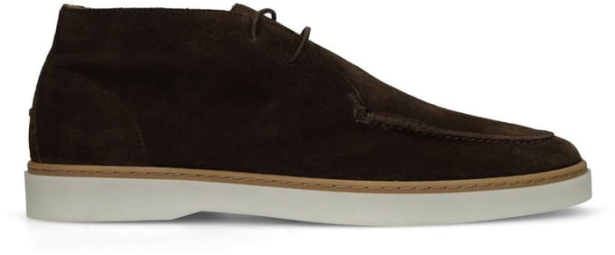 Manfield - Heren - Bruine suède veterschoenen - Maat 41