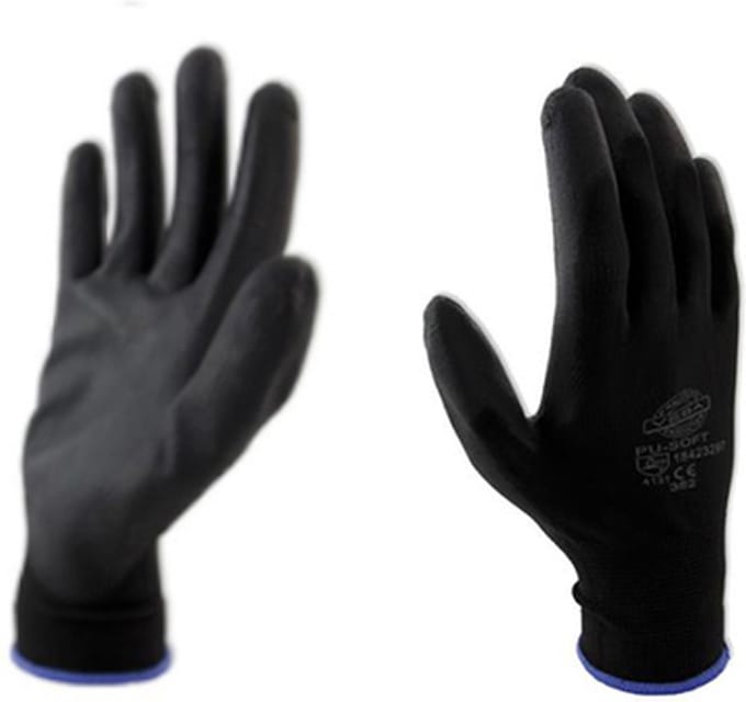 Schilderhandschoen PU-soft zwart L (paar)
