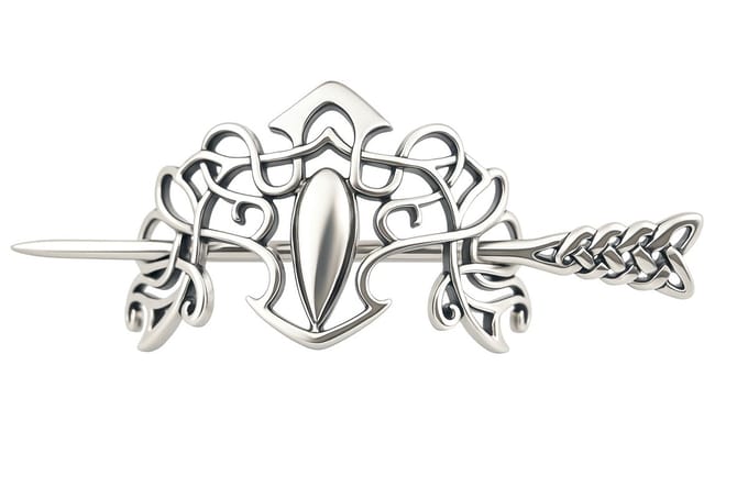 Sierlijke haarspeld met pin - zilverkleurig - metaal - keltische viking stijl