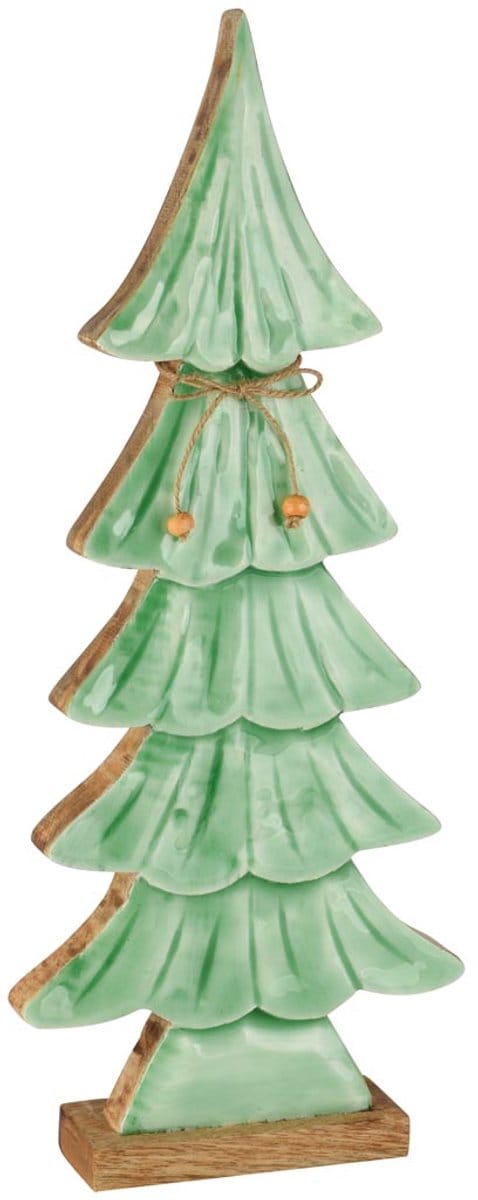 Dekoratief | Deco boom op voet, groen, hout/email, 18x5x44cm | A258018