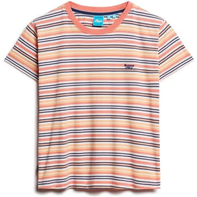 Superdry - Essential gestreept T-shirt met logo - Dames - T-shirts