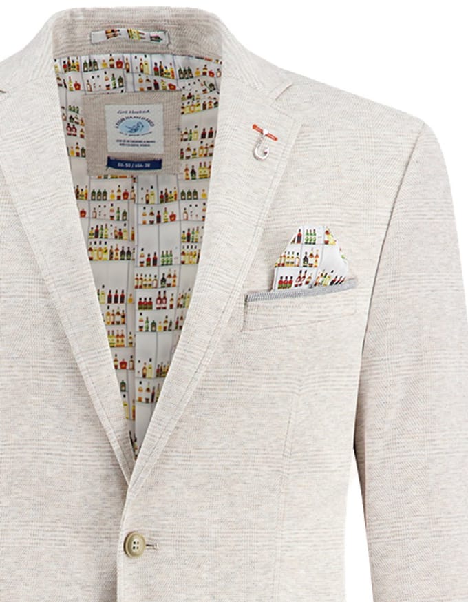 A Fish Named Fred colberts beige effen slim fit