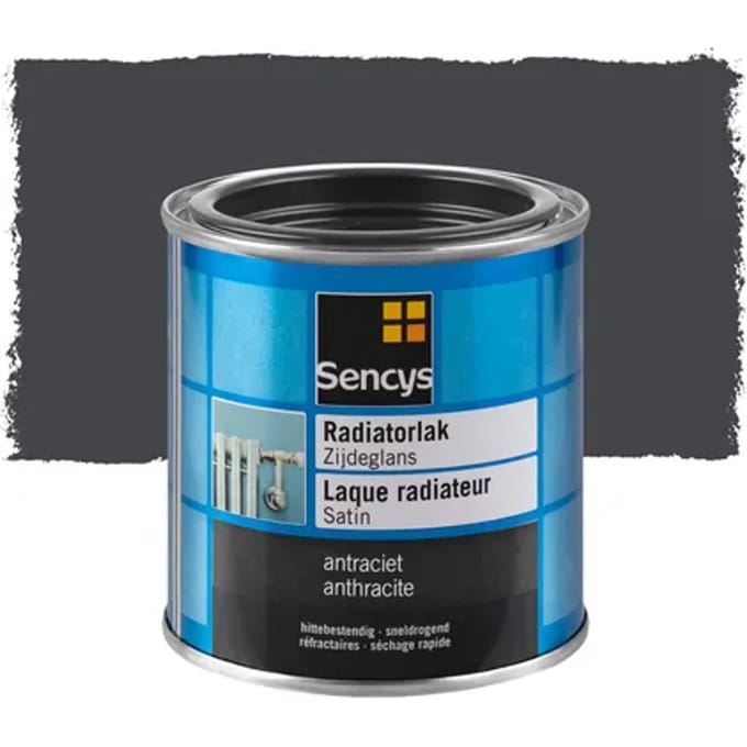 Sencys Radiatorlak Zijdeglans Antraciet 250ml