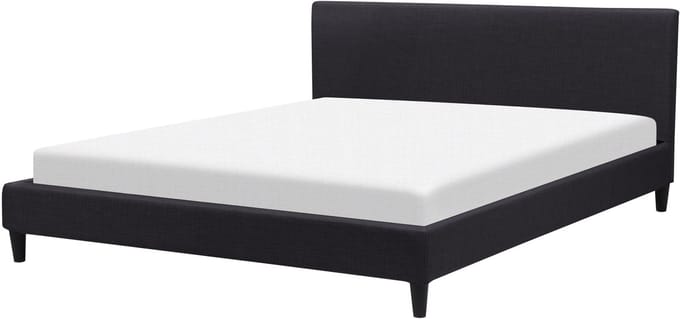 FITOU - Tweepersoonsbed - Zwart - 180 x 200 cm - Polyester