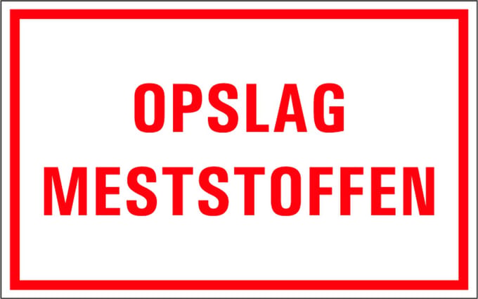 Opslag meststoffen tekstobrd - kunststof 400 x 250 mm