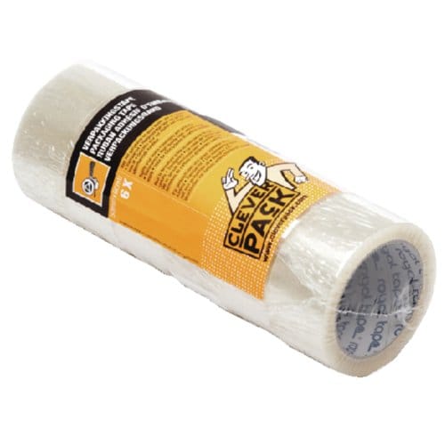 6 x Verpakkingstape CLEVERPACK - 50mmx66m PP - Low noise - transparant