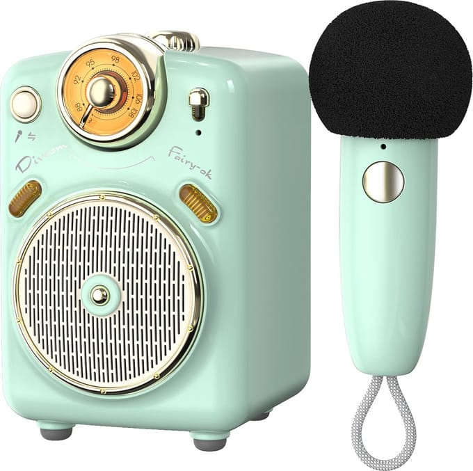 Divoom Fairy-OK Retro - Mini Karaoke Speaker - Inclusief Microfoon - Mint Groen