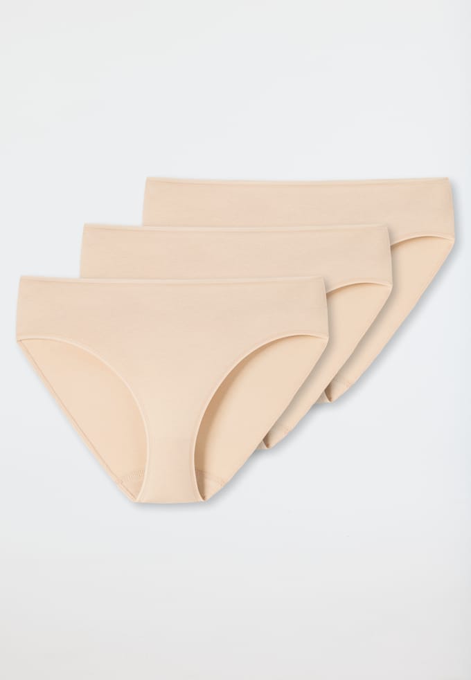 SCHIESSER Cotton Essentials dames slips (3-pack) - beige -  Maat: S