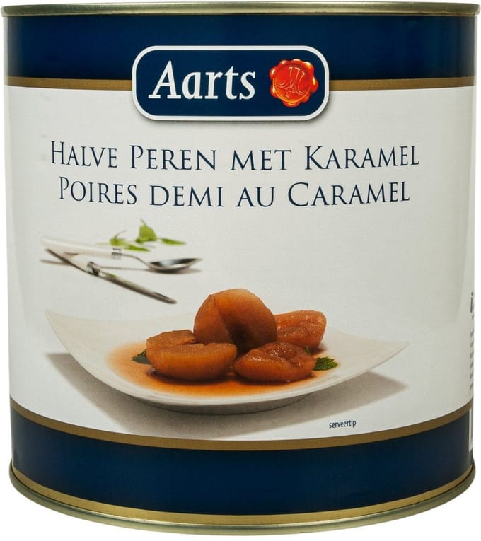 Aarts Halve peren met karamel - grootverpakking blik - 2,65 liter