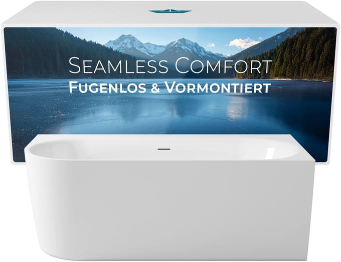 Calmwaters Seamless Comfort - Badkuip - 160 x 75 cm - Links - Set Schort