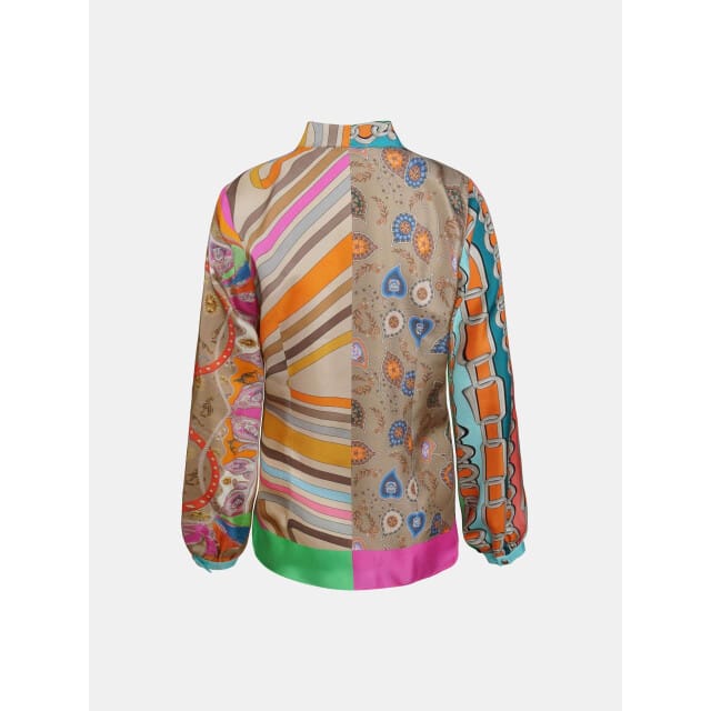 Mucho Gusto ® blouse st. tropez oranje fuchsia riem