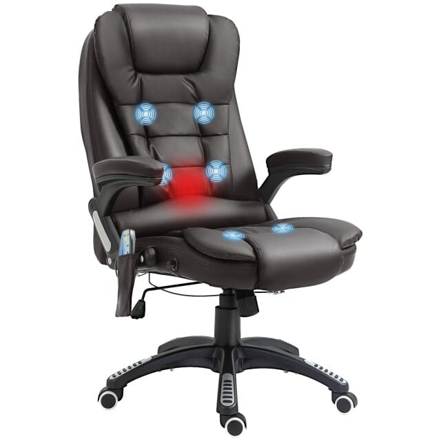 4goodz Luxe massagestoel bruin met warmtefunctie